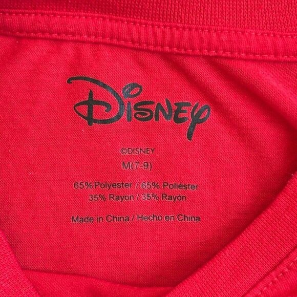 Disney Mickey Mouse Shirt Kids Medium 7 9 Red Scalloped Minnie Mouse Pluto - Picture 3 of 5